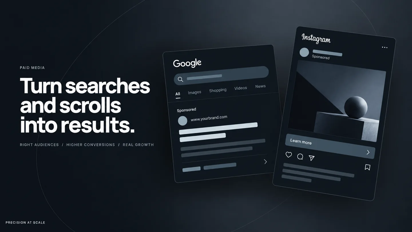 Google Search and Instagram sponsored ad creative concepts for Royal Maple